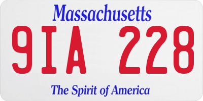 MA license plate 9IA228