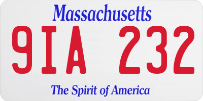 MA license plate 9IA232