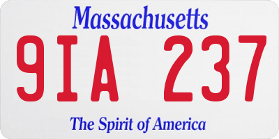 MA license plate 9IA237