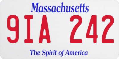 MA license plate 9IA242