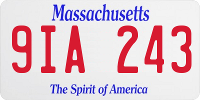 MA license plate 9IA243