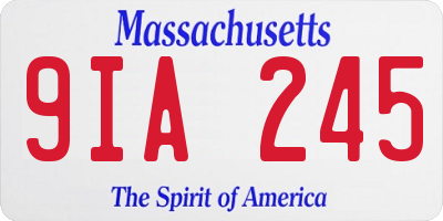 MA license plate 9IA245