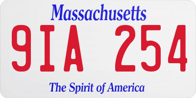 MA license plate 9IA254