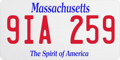 MA license plate 9IA259