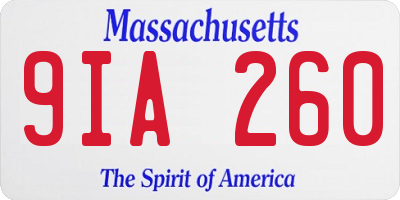 MA license plate 9IA260