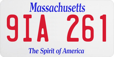 MA license plate 9IA261