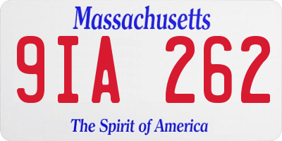 MA license plate 9IA262