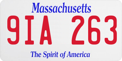 MA license plate 9IA263