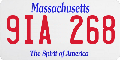 MA license plate 9IA268
