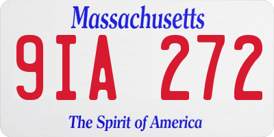 MA license plate 9IA272
