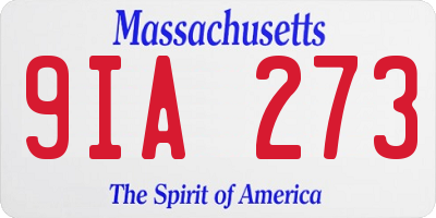 MA license plate 9IA273