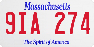 MA license plate 9IA274