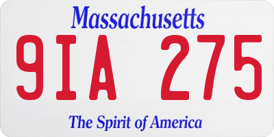 MA license plate 9IA275