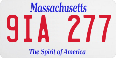 MA license plate 9IA277