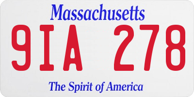 MA license plate 9IA278