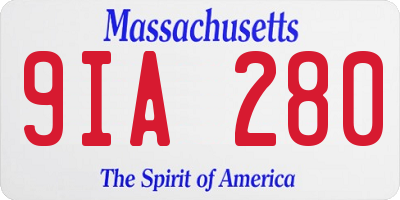 MA license plate 9IA280