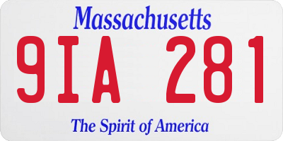 MA license plate 9IA281