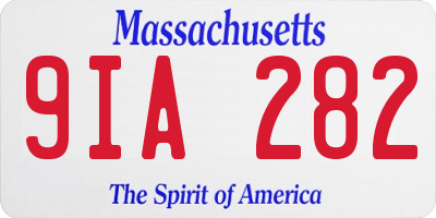MA license plate 9IA282