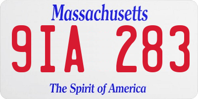 MA license plate 9IA283