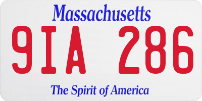 MA license plate 9IA286