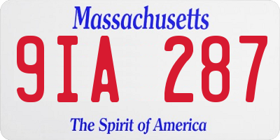 MA license plate 9IA287