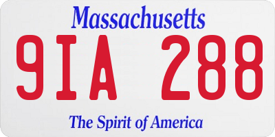 MA license plate 9IA288