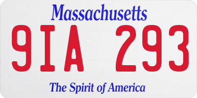 MA license plate 9IA293