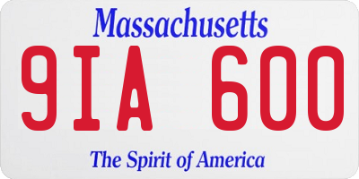 MA license plate 9IA600