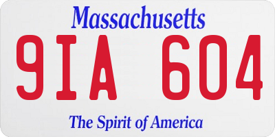 MA license plate 9IA604