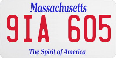 MA license plate 9IA605