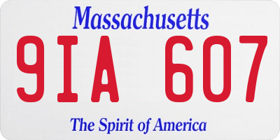 MA license plate 9IA607