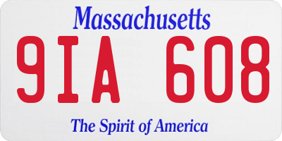 MA license plate 9IA608