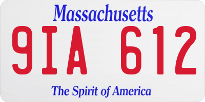 MA license plate 9IA612