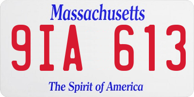 MA license plate 9IA613