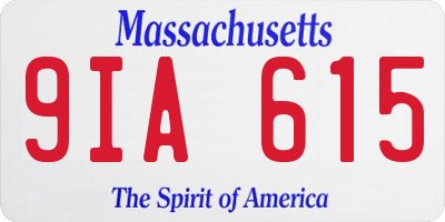MA license plate 9IA615