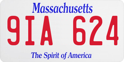 MA license plate 9IA624