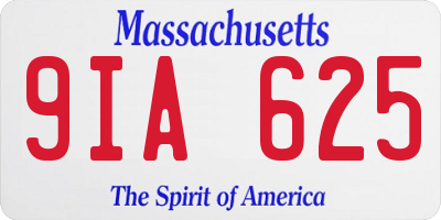 MA license plate 9IA625