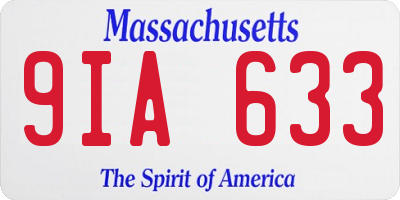 MA license plate 9IA633