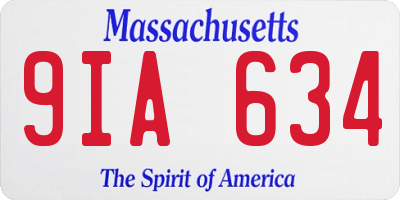 MA license plate 9IA634