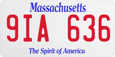 MA license plate 9IA636