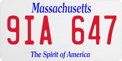 MA license plate 9IA647