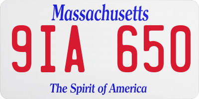 MA license plate 9IA650