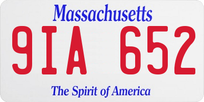 MA license plate 9IA652