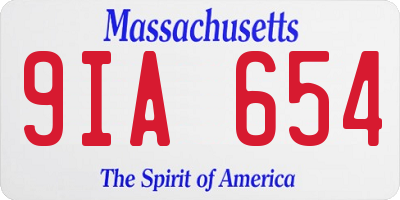 MA license plate 9IA654