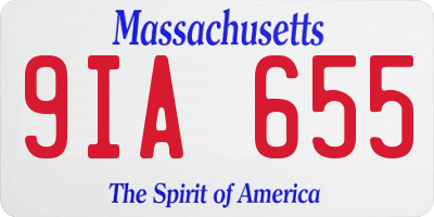 MA license plate 9IA655