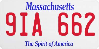 MA license plate 9IA662