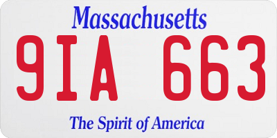 MA license plate 9IA663