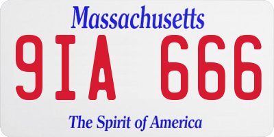 MA license plate 9IA666