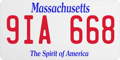 MA license plate 9IA668