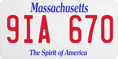 MA license plate 9IA670